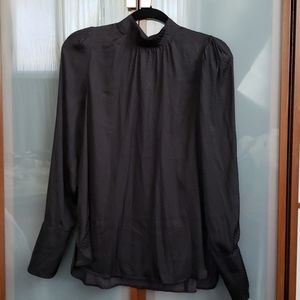 H&M black polka dot blouse